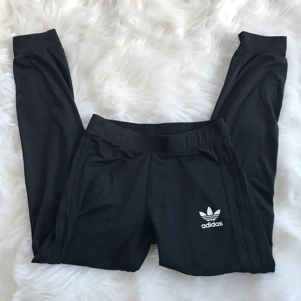 Black Adidas Joggers with Black Side Stripes